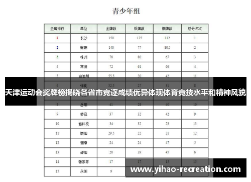 天津运动会奖牌榜揭晓各省市竞逐成绩优异体现体育竞技水平和精神风貌